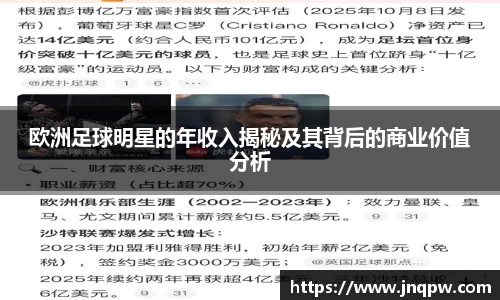 欧洲足球明星的年收入揭秘及其背后的商业价值分析